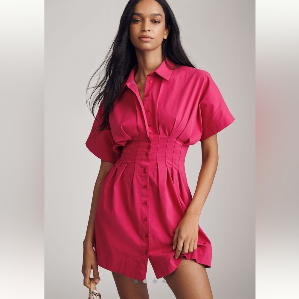 Anthropologie The Tobie Mini Shirt Dress by Exquise